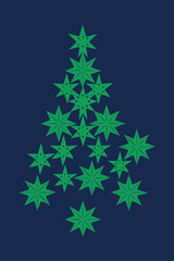 Wall Mural - Minimalist Christmas Tree Design with Dots and Geometric Shapes