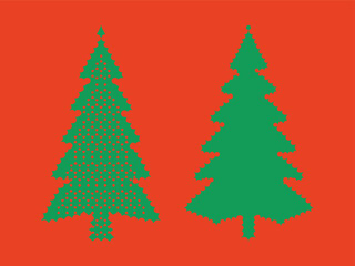 Wall Mural - Minimalist Christmas Tree Design with Dots and Geometric Shapes