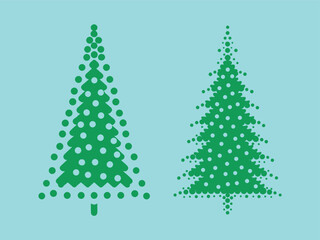 Wall Mural - Minimalist Christmas Tree Design with Dots and Geometric Shapes