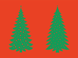 Wall Mural - Minimalist Christmas Tree Design with Dots and Geometric Shapes
