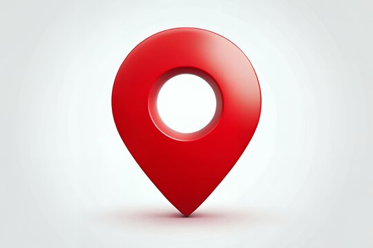A realistic 3d rendered red location pin marker on a clean white background