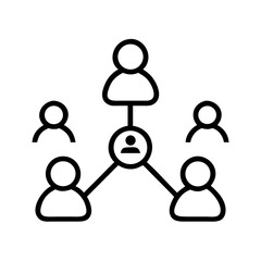 Poster - Illustration of a hierarchical network with five connected people in a tree like structure diagram
