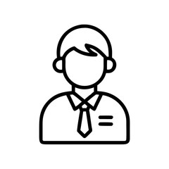 Fototapete - Illustration of a man with a tie and short hair in a simple outline style isolated on white background