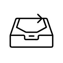 Poster - Simple outline of a box with an arrow pointing to the right showing direction of incoming mail flow in box