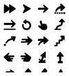 © peppastocker - Navigation silhouette icon set. including fast forward, right arrow, reload, hand gesture, stairs, and more.