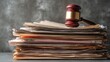 © Mimi - Gavel on Legal Documents Symbolizing Justice, Court Decisions, and the Rule of Law in a Warm-Toned Minimalist Composition