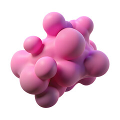 Poster - Abstract Pink Blob Isolated on Transparent Background. 3D Rendered Pink Blob Shape