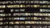 Windows in Skyscrapers International Business Center City at night timelapse, Moscow, Russia