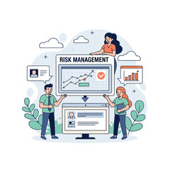 Poster - A comprehensive overview of risk management strategies illustrated through engaging visuals and data analysis techniques for effective decision-making
