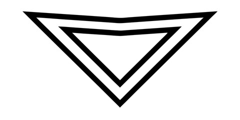 Fototapete - Striking black geometric triangle design element for modern brand identity and professional logo creation in minimalist style
