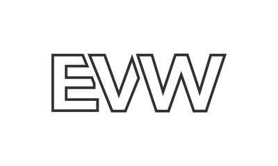 Poster - EVW logo design template with strong and modern bold text. Initial based vector logotype featuring simple and minimal typography. Trendy company identity.