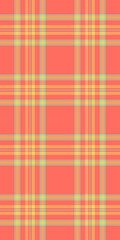 Poster - Vibrant coral plaid pattern, perfect for textile design, backgrounds, or website banners.  The cheerful, geometric design evokes feelings of warmth and summer.