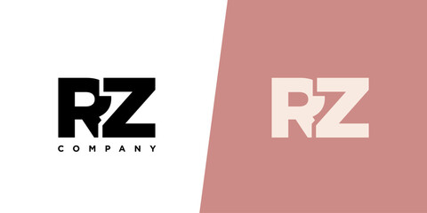 Aufkleber - Letter R and Z, RZ logo design template. Minimal monogram initial based logotype.