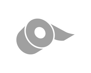 Poster - Abstract minimalist icon of a roll of tape unfurling.  Represents new beginnings, progress, solutions, or repair.
