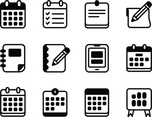 Poster - Collection of hand drawn icons representing planning and organization