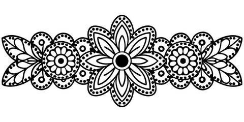 Poster - Elegant black and white floral border design for decorative accents and branding projects.