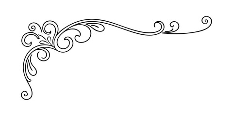 Poster - Elegant black flourish design adds classic beauty and vintage charm to any creative project or decorative accent