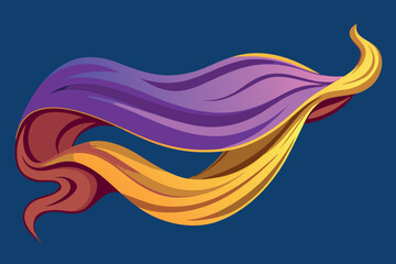Poster - Flowing colorful ribbons create an abstract design in vibrant hues against a deep blue background