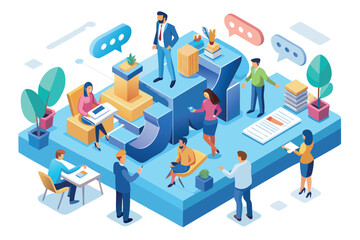 Poster - Creative teamwork and collaboration in a modern office environment during a brainstorming session