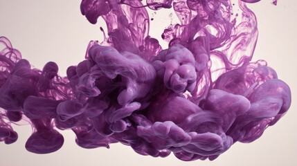 Poster - Studio shot of purple ink in water. isolated on white background