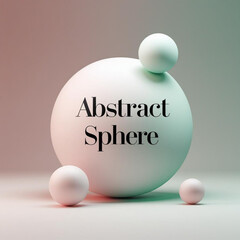 Aufkleber - Three dimensional rendering of spheres with gradient lighting and soft pastel color palette design element