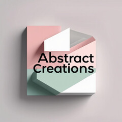 Fototapete - Geometric composition with pastel hues featuring overlapping shapes and subtle shadows in a modern style