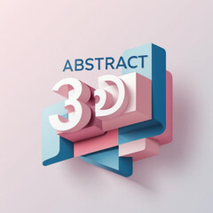 Aufkleber - Three dimensional rendering featuring pastel hues and geometric shapes with an abstract inscription