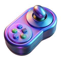Poster - Futuristic neon gaming controller with vibrant lights isolated on transparent background