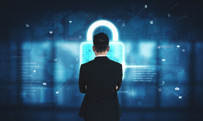 Poster - Cyber security protects against breaches, hacks, and network attacks using strong infrastructure and proactive digital defense strategies. Vouch
