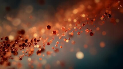 Poster - Small glitter particles are floating and swirling in the air, creating a magical and festive atmosphere with bokeh effects, perfect for celebrations and special occasions