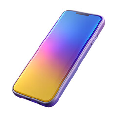 Poster - Smartphone mockup gradient screen mobile phone display technology design on transparent background