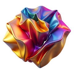 Leinwandbilder - Abstract colorful metallic flower digital art design wallpaper background on transparent background
