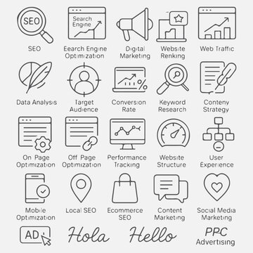 Hand-drawn doodle business icons set, a vector sketch collection of computer, web, and medical symbols