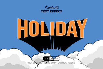 Aufkleber - Holiday Editable Text Effect Long Shadow Style Design.