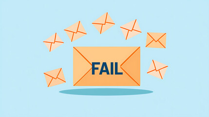 Fototapete - Failed Email Delivery. An envelope with the word 