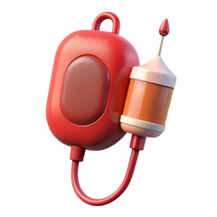 Leinwandbilder - Stylized 3d rendering of a medical iv bag with a dropper isolated on transparent background