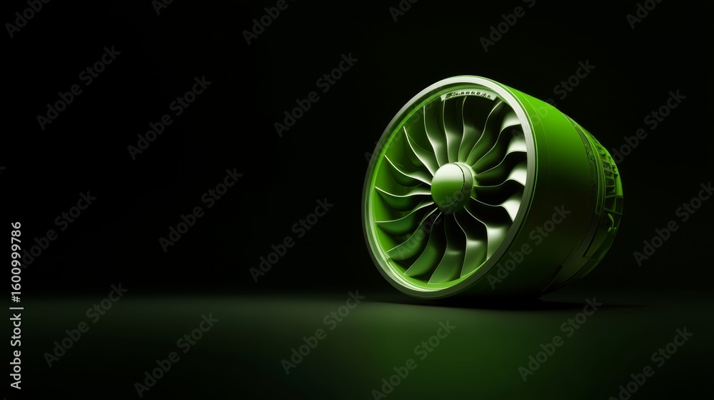 High-resolution CAD render of jet engine turbine, development in ...