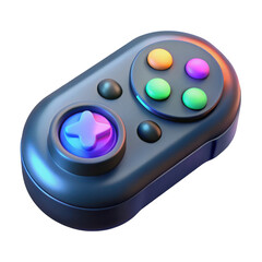 Poster - Modern video game controller with colorful buttons isolated on transparent background