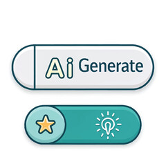 Fototapete - AI generates a colorful button icon and vector