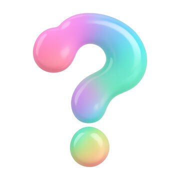 PNG Colorful glossy question mark