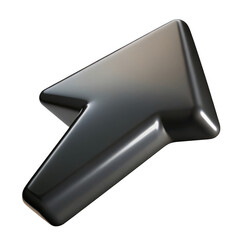 Poster - 3d rendered metallic arrow icon isolated on transparent background
