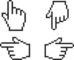 Fototapete - Pixel hand cursor icon in vector style for web and computer pointer design