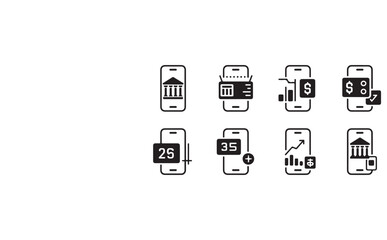 Fototapete - Mobile phone vector icon set for web, internet, and business communication technology