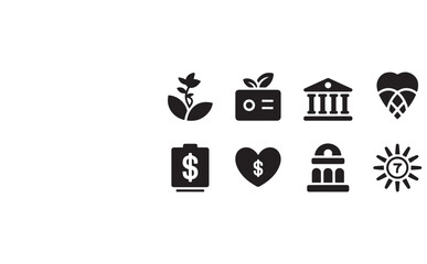 Poster - Real estate business vector icon set with house, home, tree, and car symbols for web design illustration