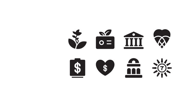 Real estate business vector icon set with house, home, tree, and car symbols for web design illustration