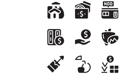 Poster - A vector icon set of black toilet symbols for web design and business illustration