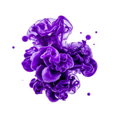 Fototapete - Abstract explosion of radiant violet pigment unveils ethereal forms on transparent canvas