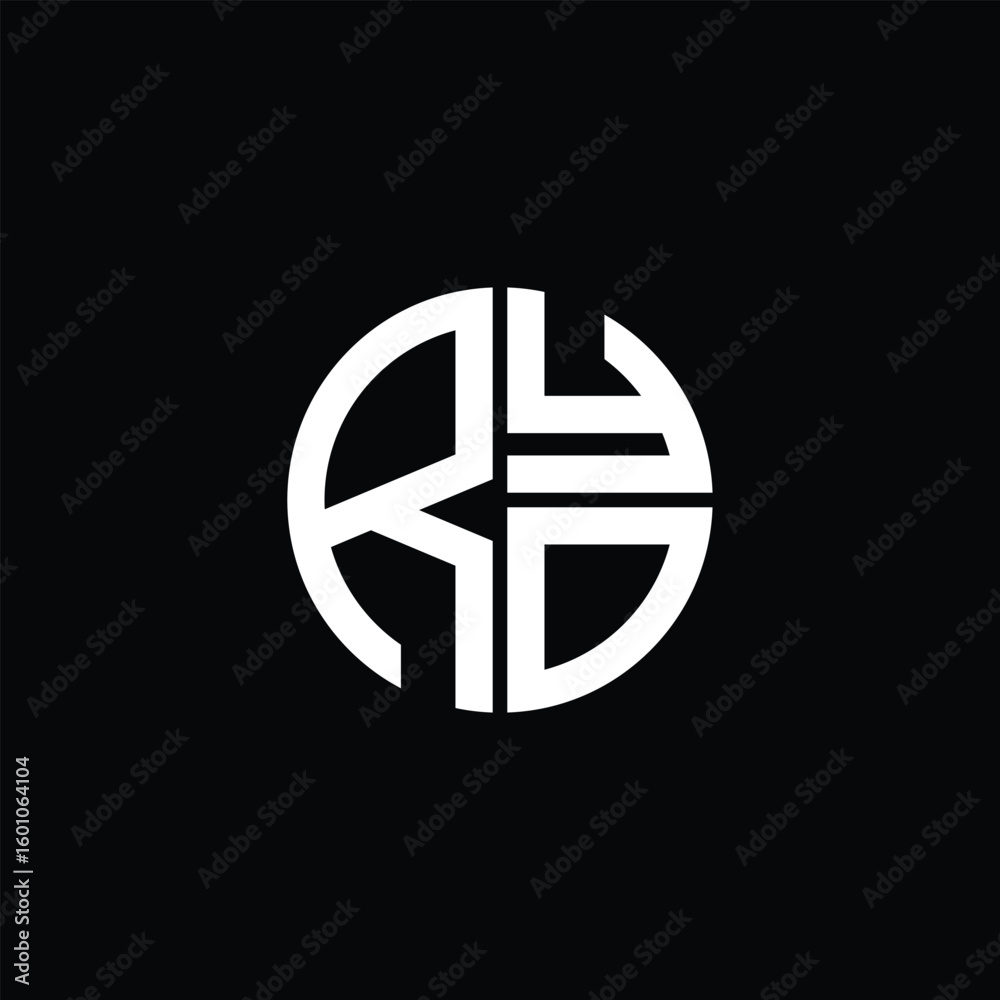 RYO logo RYO icon RYO monogram RYO letter minimalist Circle flat Unique ...