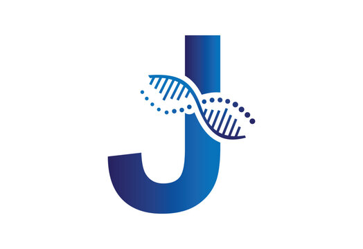 creative logo icon DNA latter J