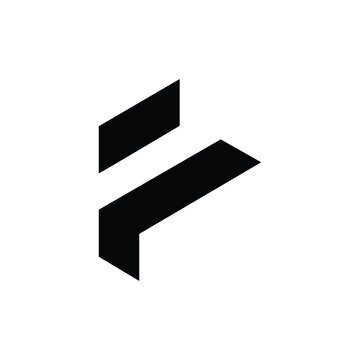 Abstract Black Letter 'F' Logo